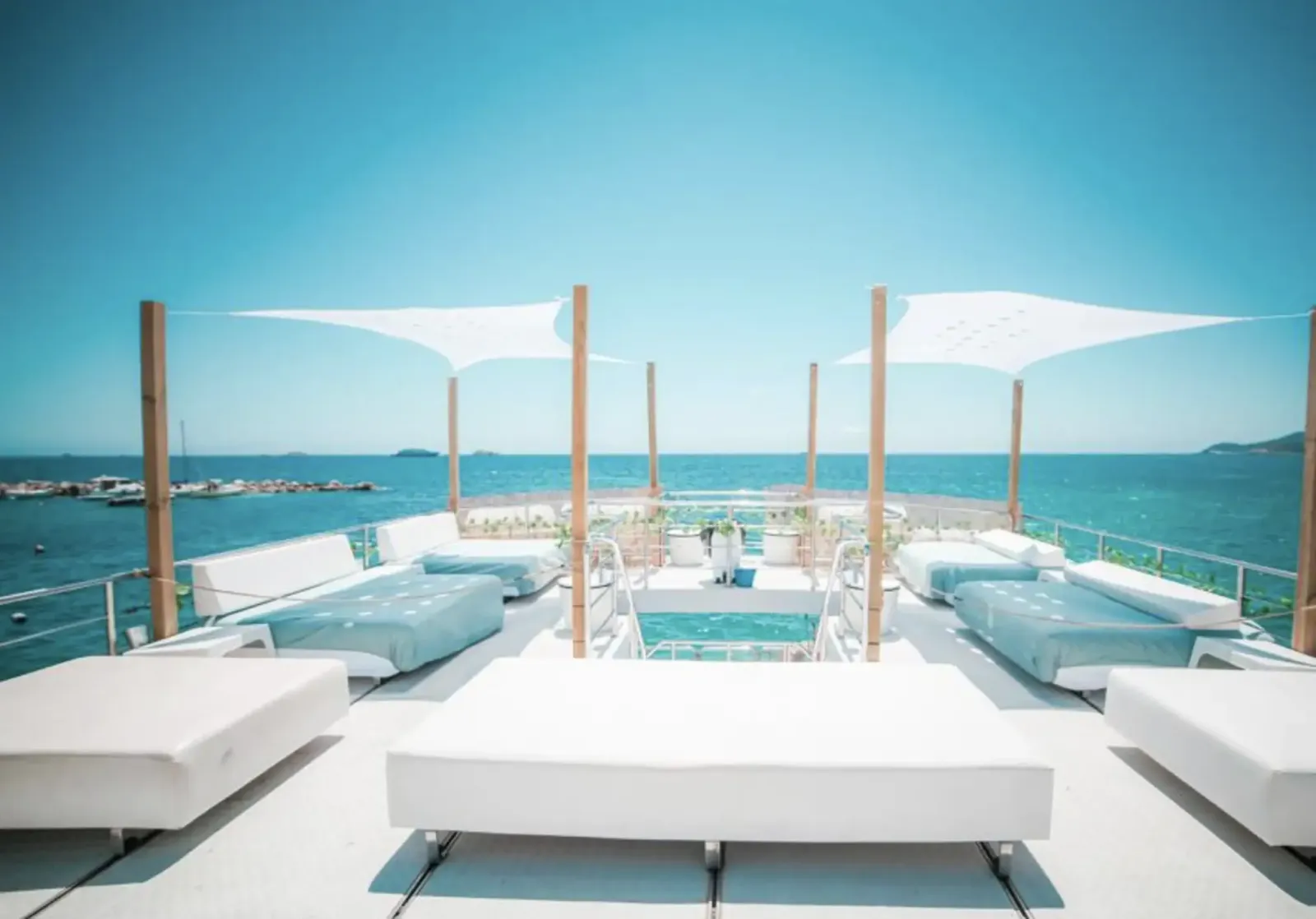 Lounge terrace by the sea in Ibiza